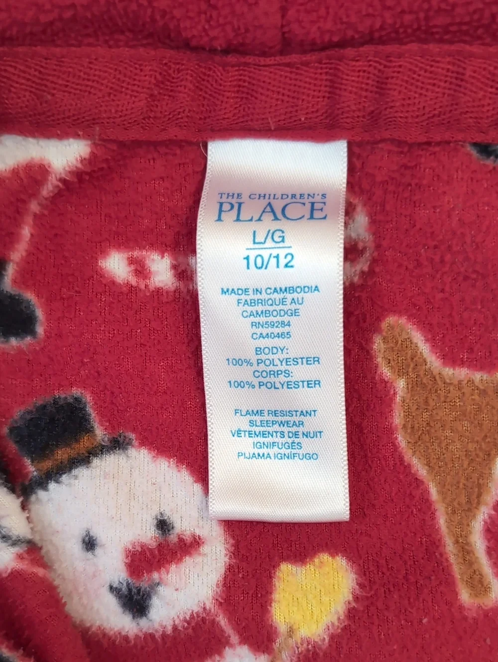 Kid's The Children's Place Fleece Onesie (Size L 10/12)